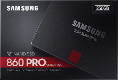 Samsung 860 Pro SSD 256GB τύπου 2.5'' με σύνδεση SATA III MZ-76P256B/EU