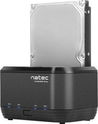 Natec NSD-0955 Dockingstation für 2 Festplatten SATA 2.5" / 3.5" mit USB 3.0 Verbindung (NSD-0955)