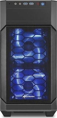 Sharkoon V1000 Window Gaming Midi Tower Κουτί Υπολογιστή Μαύρο