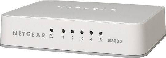 NetGear GS205 Unverwaltet L2 Switch mit 5 Ports Gigabit (1Gbps) Ethernet
