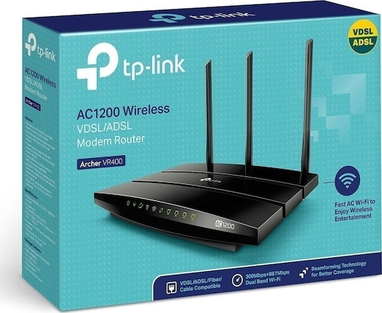 TP-LINK Archer VR400 v2 Ασύρματο VDSL2 Modem Router Wi‑Fi 5 με 4 Θύρες Gigabit