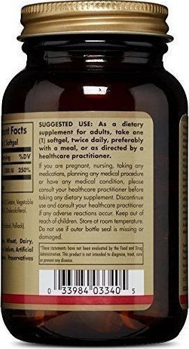 Solgar Vitamin D3 Vitamin für Stärkung des Immunsystems & die Knochengesundheit 1000iu 100 Softgels