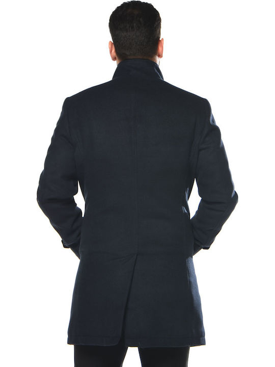 Sogo Blue Men's Coat Navy Blue