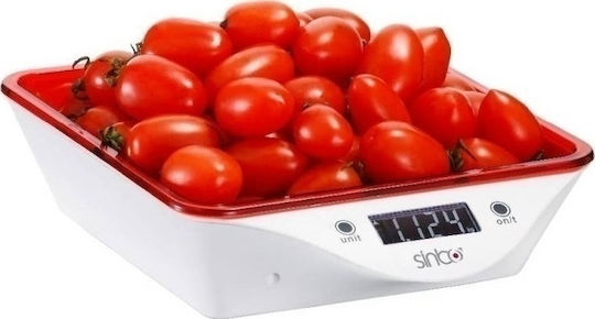 Sinbo SKS-4520 Ψηφιακή Ζυγαριά Κουζίνας με Κάδο έως 5kg Red