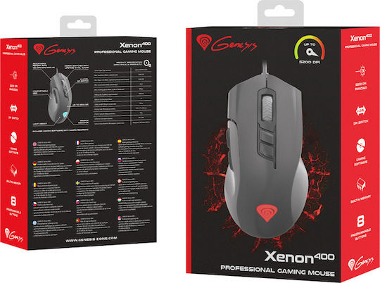 Genesis Xenon 400 RGB Gaming Ποντίκι 5200 DPI Μαύρο