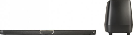 Polk Audio MagniFi MAX Soundbar 2 Bluetooth, HDMI und Wi-Fi 340W mit kabellosem Subwoofer und Fernbedienung Schwarz