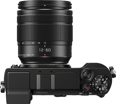 Panasonic Mirrorless Φωτογραφική Μηχανή Lumix GX9 Micro Four Thirds (4/3") Kit (G Vario 12-60mm F3.5-5.6 Asph. Power OIS) Black