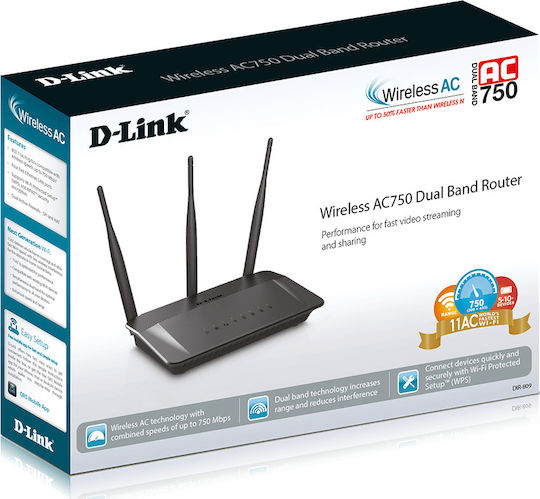 D-Link DIR-809/E Ασύρματο Router Wi‑Fi 5 με 4 Θύρες