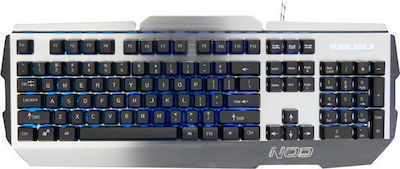 NOD G-KBD-001 Gaming-Tastatur Volle Größe mit beleuchteten Tasten (Englisch US) Silber