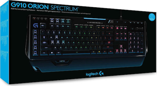 Logitech G910 Orion Spectrum Gaming Μηχανικό Πληκτρολόγιο με Romer-G Tactile διακόπτες και RGB φωτισμό (Αγγλικό UK)