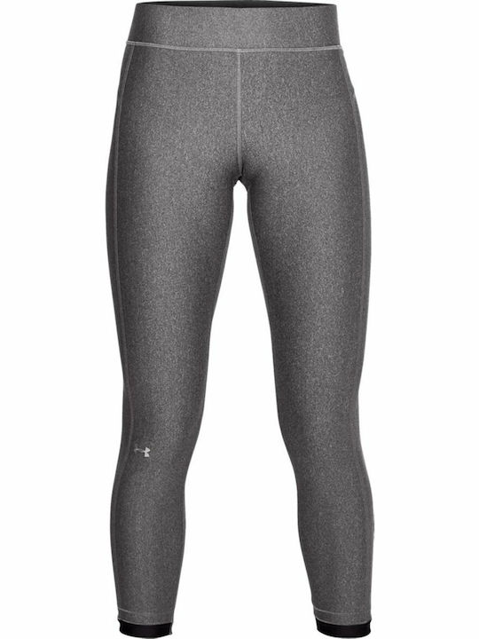 Heat Gear Leggings Pentru Alergare Colanți Cropped De Strângere Lucios Gri