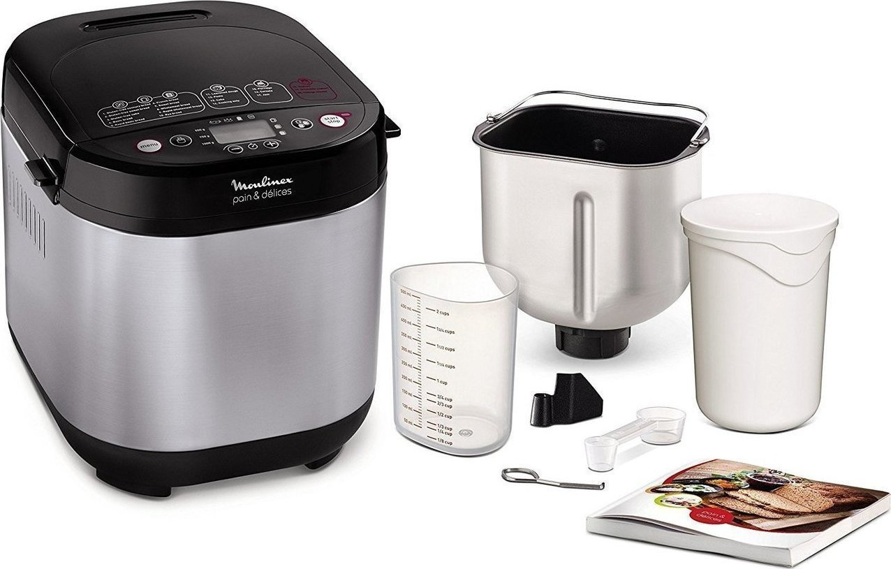 Moulinex OW240E Αρτοπαρασκευαστής 650W Χωρητικότητας 1000gr με 20 ...