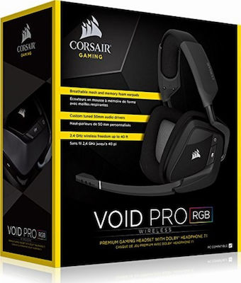 Corsair VOID PRO Wireless Надушници Геймърски слушалки с връзка USB Черен