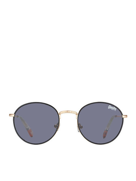 Superdry Women's Sunglasses with Black Metal Frame and Blue Lens