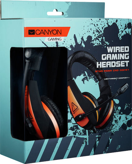 Canyon Lightweight Comfortable Over Ear Gaming Headset με σύνδεση 3.5mm Πορτοκαλί