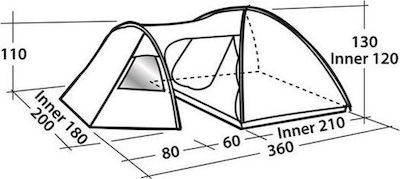 Easy Camp Eclipse 300 Campingzelt Tunnel 3 Jahreszeiten für 3 Personen 130cm.