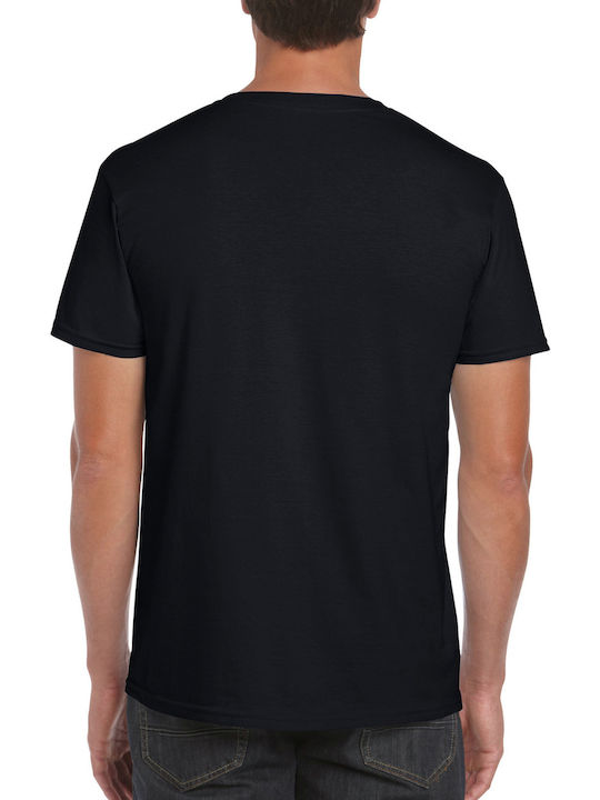 Gildan Softstyle 64000 Ανδρικό Διαφημιστικό T-shirt Κοντομάνικο σε Μαύρο Χρώμα
