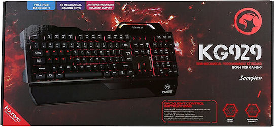 Marvo KG929 Gaming Πληκτρολόγιο με Φωτιζόμενα πλήκτρα (Αγγλικό US)