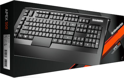 SteelSeries Apex 300 Gaming-Tastatur Volle Größe mit beleuchteten Tasten Schwarz