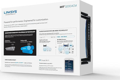 LinkSys WRT3200ACM Ασύρματο Router Wi‑Fi 5 με 4 Θύρες Gigabit