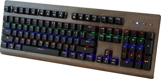 Media-Tech Cobra Pro Inferno Tastatură Mecanică de Gaming cu Comutatoare Cyan AX și Iluminare RGB Limba Tastaturii Engleză SUA Gri