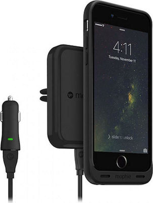 Mophie Mobile Phone Holder Car Charge Force Vent Mount with Magnet and Wireless Charging Black