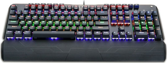 Redragon K555-BK Indrah Гейминг Инженеринг Клавиатура с Сини по поръчка Превключватели и RGB Осветление Английски (САЩ)