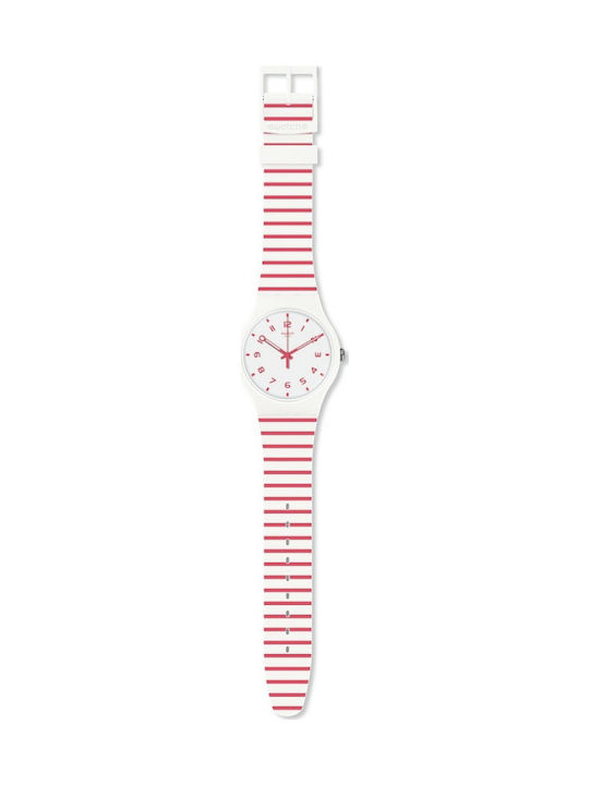 Swatch Redure Uhr mit Rot Kautschukarmband