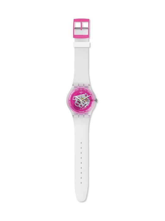 Swatch Pinkmazing Ceas cu Alb Curea de Cauciuc