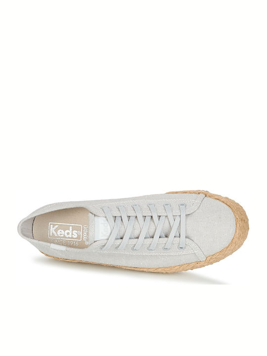 Triple Kick Jute Damen Flatforms Sneakers Gray