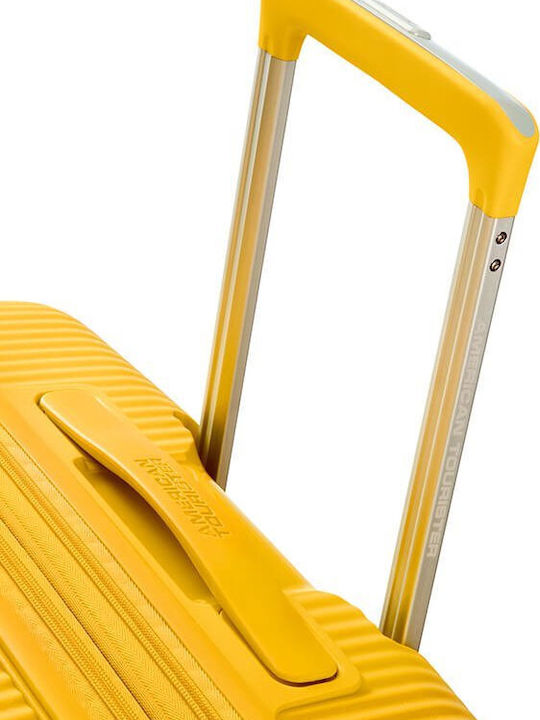 American Tourister Soundbox Spinner 4 Large Hard Yellow Suitcase With 4 Wheels Height 77cm
