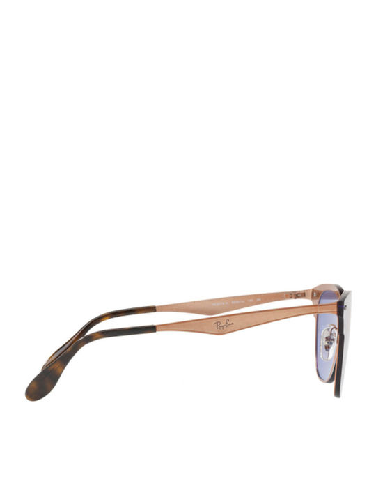 Ray Ban Blaze Clubmaster Unisex Sunglasses with Purple Frame and Purple Mirror Lens RB3576N 9039/1U