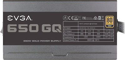 EVGA 650 GQ Ver.2.0 650W Μαύρο Τροφοδοτικό Υπολογιστή Semi Modular 80 Plus Gold