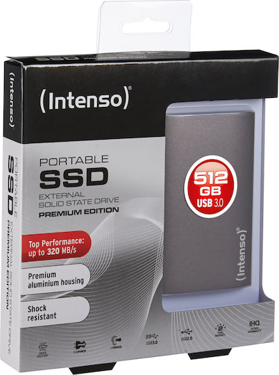 Intenso Premium Edition USB 3.2 External 1.8" SSD 500GB Charcoal
