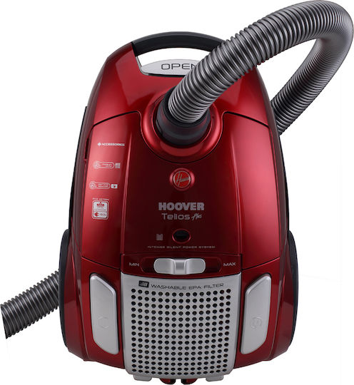 Hoover Telios Plus TE70_TE75011 Ηλεκτρική Σκούπα 700W με Σακούλα 3.5lt Κόκκινη