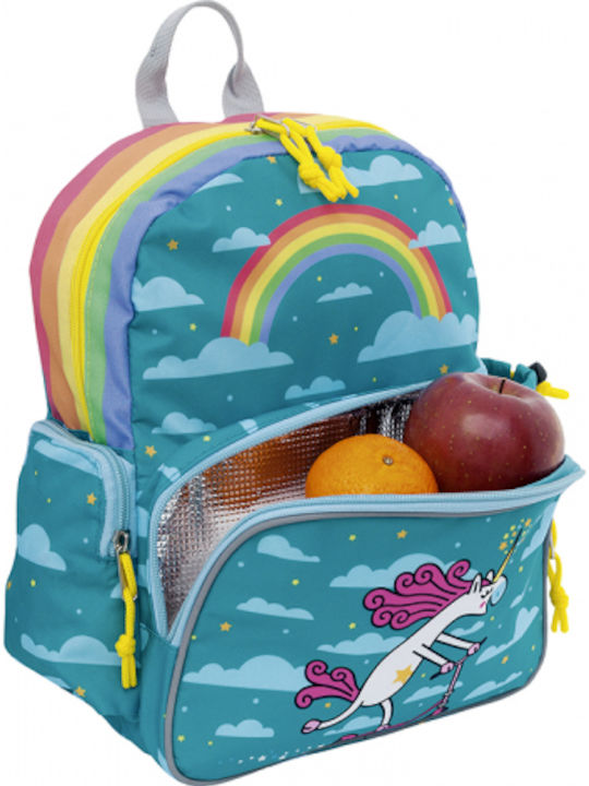 Laken Katuki Turquoise with Insulated Area Unicorning School Bag Backpack Kindergarten in Turquoise color