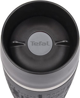 Tefal Travel Mug Glass Thermos Stainless Steel 360ml Black with Mouthpiece