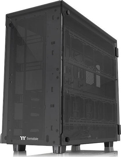 Thermaltake View 91 Tempered Glass RGB Edition Gaming Ultra Tower Κουτί Υπολογιστή με Πλαϊνό Παράθυρο Μαύρο