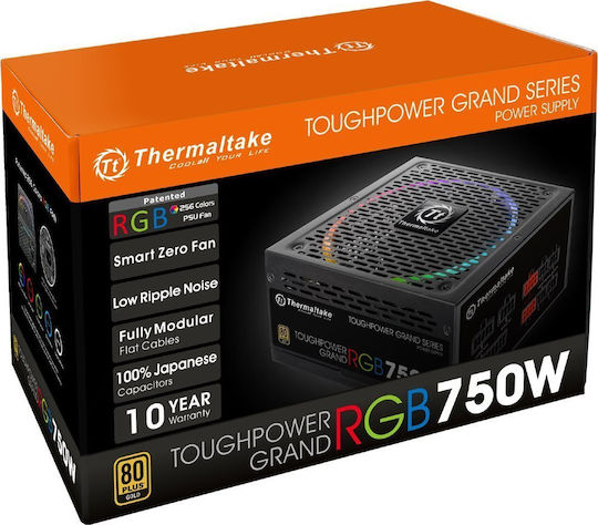 Thermaltake Toughpower Grand RGB 750W Μαύρο Τροφοδοτικό Υπολογιστή Full Modular 80 Plus Gold