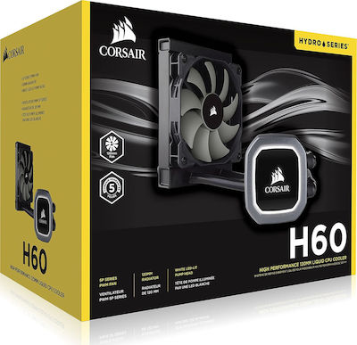 Corsair Hydro Series H60 (2018) Wasserkühlungssystem für Prozessoren Einzelner Ventilator 120mm für Socket /A/M/4/ / / /1/2/0/0/ /1/1/5/x/ mit RGB Beleuchtung Schwarz