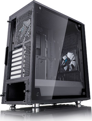 Fractal Design Define C Tempered Glass Midi Tower Κουτί Υπολογιστή με Πλαϊνό Παράθυρο Μαύρο