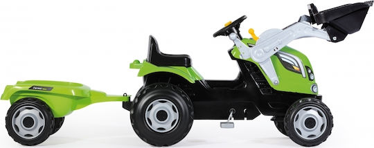 Buldozer pentru copii Farmer Max cu pedale cu caruta si pedala Verde