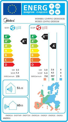 Midea Κλιματιστικό Inverter A++/A+ με Ιονιστή