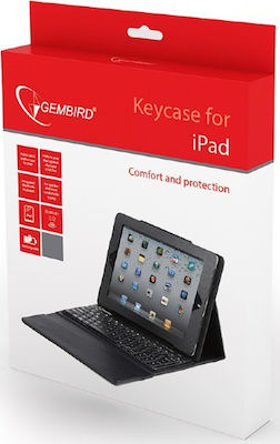 Gembird Flip Cover Δερματίνης με Πληκτρολόγιο US Layout Μαύρο (iPad 1/2/3)