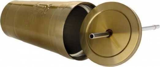 Ecolife Cup Recyclable Glass Thermos Stainless Steel BPA Free 480ml Gold with Straw