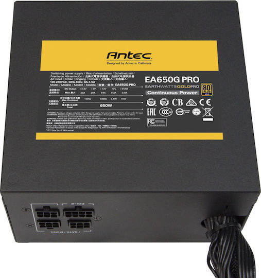 Antec Earthwatts Gold Pro 650W Τροφοδοτικό Υπολογιστή Semi Modular 80 Plus Gold