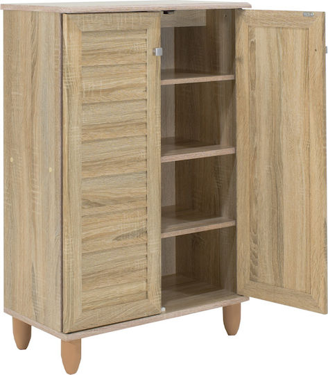 Santo Wooden Shoe Organizer with 4 Shelves Beige 60x34.5x91.5cm