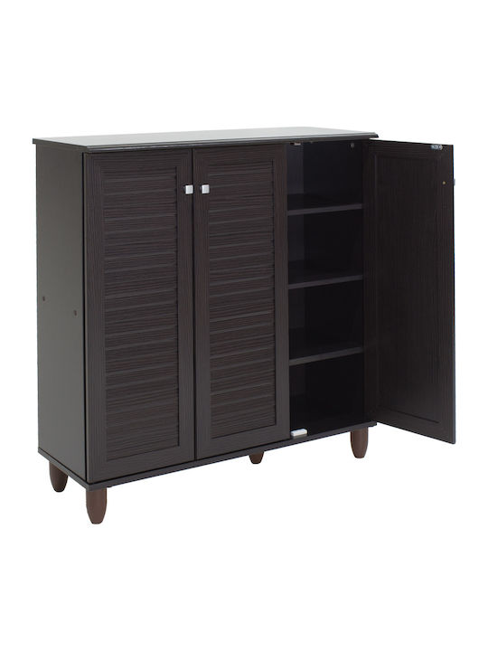 Santo Wooden Shoe Organizer with 4 Shelves Brown 89.5x34.5x91.5cm