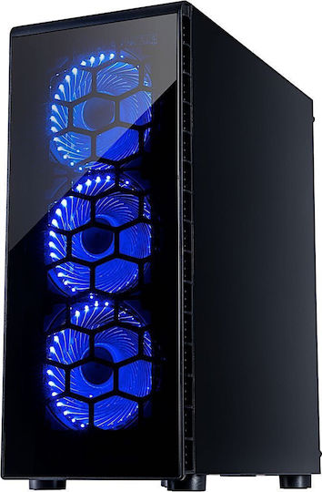 Inter-Tech CXC2 Gaming Midi Tower Κουτί Υπολογιστή με Πλαϊνό Παράθυρο Μαύρο