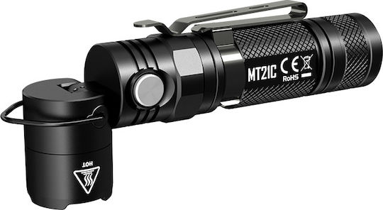 NiteCore Taschenlampe LED IPX8 mit maximaler Helligkeit 1000lm Mt21c 2 x CR123 , 2 x RCR123 Schwarz